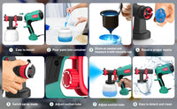 Pistolet à peinture HYCHIKA 1200 ml, 4 buses, 600 W, facile à utiliser, haute qualité, outil électrique
