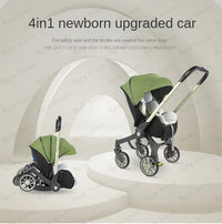 STOCK ue 4in1 bébé poussette bidirectionnelle multifonctionnelle nouveau-né bébé poussette 3in1 pliable panier type siège léger voyage landau