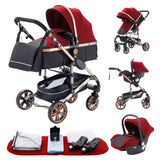 Poussette 3 en 1, poussette à quatre roues, poussette 2 en 1, poussette légère, poussette multifonctions, landau, pouf
