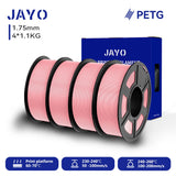 Filament PETG JAYO pour imprimante 3D FDM, 2 bobines de 1,75 mm, enroulement soigné, 2,2 kg/lot