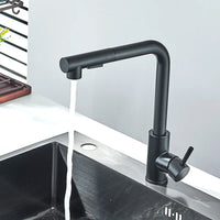 Robinet de cuisine extractible avec douchette à deux jets, mitigeur eau chaude/froide en acier inoxydable.