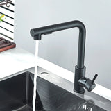 Robinet de cuisine extractible avec douchette à deux jets, mitigeur eau chaude/froide en acier inoxydable.