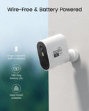 Système de caméras sans fil AOSU 3MP, kit de 2 caméras filaires, batterie 5200 mAh, vision nocturne couleur, audio bidirectionnel, ensemble de caméras de vidéosurveillance