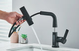 Robinet de lavabo à affichage numérique de température de cascade, pulvérisateur à jet de levage vers le bas, mélangeur d'évier d'eau chaude et froide, robinet de lavage pour salle de bains