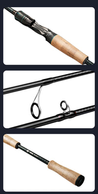 Canne à pêche HANDING Magic L 1,98-2,44 m UL/L/ML/MH/M, 2 sections, poids du leurre MF/F : 1,5-40 g, pour eau de mer ou eau douce.