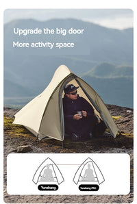 Tente de camping ultralégère Naturehike Cloud Up Pro pour 2 personnes, 3 saisons, moustiquaire 20D, portable, pour la randonnée et les voyages en plein air, avec tapis de sol.