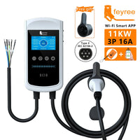 Feyree 22KW 32A Type2 EV chargeur 11KW 3P EVSE Wallbox 7.6KW 1P 4.3 pouces écran nouveau Smart APP contrôle Station de charge chargeur de voiture