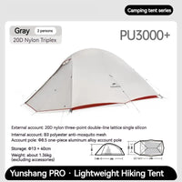 Tente de camping ultralégère Naturehike Cloud Up Pro pour 2 personnes, 3 saisons, moustiquaire 20D, portable, pour la randonnée et les voyages en plein air, avec tapis de sol.