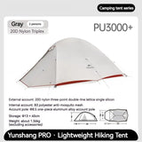 Tente de camping ultralégère Naturehike Cloud Up Pro pour 2 personnes, 3 saisons, moustiquaire 20D, portable, pour la randonnée et les voyages en plein air, avec tapis de sol.