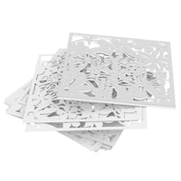 Panneau d'écran en PVC avec papillon, fleur, oiseau, fleurs creuses, 40x40cm, 12 pièces