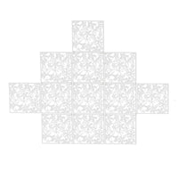 Panneau d'écran en PVC avec papillon, fleur, oiseau, fleurs creuses, 40x40cm, 12 pièces