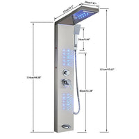Panneau de douche LED noir, système de tour, cascade de pluie, colonne de douche, Massage hydroélectricité, corps Spa, bain-douche, mélangeur de robinet