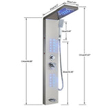 Panneau de douche LED noir, système de tour, cascade de pluie, colonne de douche, Massage hydroélectricité, corps Spa, bain-douche, mélangeur de robinet