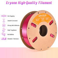 ERYONE Nouveauté Filament PLA Soie Hyper Speed bicolore haute qualité 1 kg, diamètre 1,75 mm, pour imprimante 3D - Livraison rapide