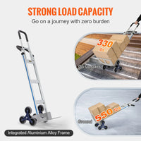 SucceBuy Chariot d'escalade pour escaliers de 550 lb, chariot à main robuste avec double poignées, cadre de camion pour entrepôt, shopping, aéroport