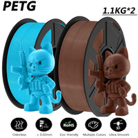 JAYO Filament d'imprimante 3D PETG / PLA / PLA PLUS 1.75mm 2.2 KG 100% matériaux d'impression 3D non toxiques sans bulle pour imprimante 3D