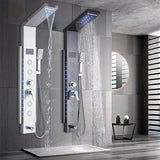 Cascade de pluie LED panneau de douche noir colonne de douche tour écran numérique TEMP mitigeur pulvérisation Bidet douche mitigeur robinet