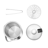 Glaçons portables à double paroi en acier inoxydable, récipient à glaçons avec couvercle à pinces, refroidisseur de vin, de boisson et de bière, 1,3 L, E27