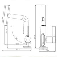 Robinet de lavabo à affichage numérique de température de cascade, pulvérisateur à jet de levage vers le bas, mélangeur d'évier d'eau chaude et froide, robinet de lavage pour salle de bains