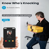 ieGeek sonnette vidéo sans fil avec carillon 2K HD sonnette caméra, sonnette de porte de sécurité pour maison intelligente Message vocal et changeur