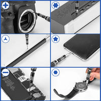 Kit de tournevis magnétique professionnel de précision 122 pièces avec embouts en acier CR-V et pointes magnétiques pour réparations de bricolage