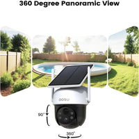 AOSU 3MP 100% caméra WiFi solaire sans fil 5000mAh batterie caméra de sécurité Audio bidirectionnelle panneau solaire sans fil caméra de vidéosurveillance PTZ