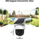 AOSU 3MP 100% caméra WiFi solaire sans fil 5000mAh batterie caméra de sécurité Audio bidirectionnelle panneau solaire sans fil caméra de vidéosurveillance PTZ