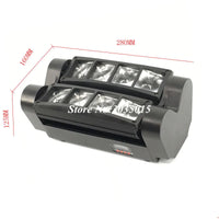 Mini projecteur LED RGBW 8x3W à tête mobile, faisceau araignée, éclairage de scène DMX 512, idéal pour DJ, boîtes de nuit et soirées.