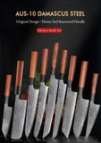 Couteau de chef japonais TURWHO forgé à la main, en acier damassé, couteau de cuisine Santoku, couteau à sashimi, couteau à pain, outil de cuisine utilitaire à lame artisanale