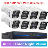 MOVOLS 8CH 5MP 8MP POE système de caméra de sécurité Audio bidirectionnel 8MP NVR Kit CCTV caméra IP extérieure H.265 P2P ensemble de Surveillance vidéo