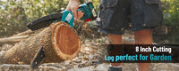Tronçonneuse électrique mini sans fil SeeSii 8 pouces, outil de coupe et d'élagage pour le jardin, compatible avec les batteries Makita 18 V.