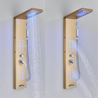 Robinet de douche LED, salle de bains, SPA, douche à Jet de Massage, système de colonne noir mat, panneau de douche de pluie cascade, robinet pulvérisateur de Bidet