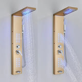 Robinet de douche LED, salle de bains, SPA, douche à Jet de Massage, système de colonne noir mat, panneau de douche de pluie cascade, robinet pulvérisateur de Bidet