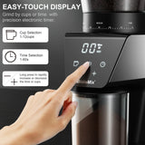 BioloMix Moulin à café électrique à meule automatique, avec 30 vitesses pour moudre l'espresso et le café américain, avec anneau magnétique
