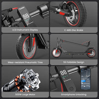 Trottinette électrique iScooter i9m 10.5Ah 500w, pliable, vitesse maximale 35 km/h, autonomie 30 km, pneus pneumatiques 10 pouces, application mobile.