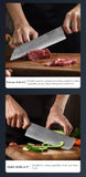 Couteau de chef japonais TURWHO forgé à la main, en acier damassé, couteau de cuisine Santoku, couteau à sashimi, couteau à pain, outil de cuisine utilitaire à lame artisanale