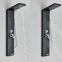 Robinet de douche LED, salle de bains, SPA, douche à Jet de Massage, système de colonne noir mat, panneau de douche de pluie cascade, robinet pulvérisateur de Bidet