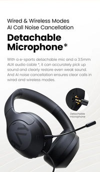 HAYLOU S30 casque sans fil Bluetooth 5.4 43dB casques antibruit adaptatifs 40mm pilote dynamique 80H écouteurs de lecture