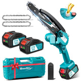 Tronçonneuse électrique mini sans fil SeeSii 8 pouces, outil de coupe et d'élagage pour le jardin, compatible avec les batteries Makita 18 V.