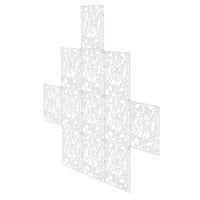 Panneau d'écran en PVC avec papillon, fleur, oiseau, fleurs creuses, 40x40cm, 12 pièces