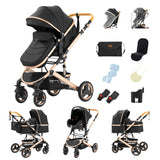 Poussette 3 en 1, poussette à quatre roues, poussette 2 en 1, poussette légère, poussette multifonctions, landau, pouf