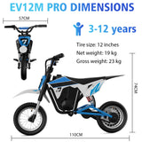 Moto Électrique pour Enfants EVERCROSS TECH EV12M Pro - 300W, 25 km/h, 15 km d'Autonomie, Bluetooth & LED, Pneus 12''