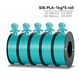 KEEPANG – Filament d'imprimante 3D PLA en soie, 5KG, Filaments de couleurs simples/doubles/Triples, 2.2LBS, 1KG/rouleau, 1.75mm ± 0.02MM, matériau d'impression 3D