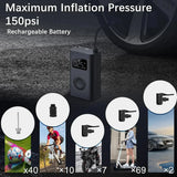 Xiaomi Mijia Compresseur à Air Portatif 2/2D, Gonfleur Pneus Voiture 150PSI (10.5 Bars) avec Lumière LED, 3 Embouts de Gonflage, Electrique Pompe pour Vélo, Moto, Balle
