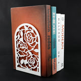 Serre-livres métal – Rose Élégante