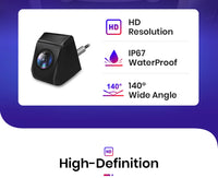 Caméra de recul Junsun pour voiture, résolution AHD 720p, étanche, grand angle 140°, pour autoradio.