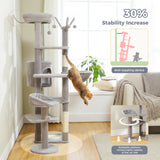 Grand arbre à chat pour grands chats d'intérieur, tour de chat haute pour gros chats avec hamac super grand, arbres grimpant pour chats avec tire à gratter