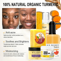 Coffret de soins pour la peau au curcuma bio AILKE : réduit l’acné, nettoie la peau, exfolie, éclaircit le teint, unifie le teint et améliore l’hydratation des peaux sèches.