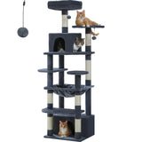 Grand arbre et tour pour chats d'intérieur, avec postes à gratter recouvertes de Sisal, hamac spacieux, perchoirs rembourrés et condos, jouets pour chats