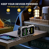 Démarreur de voiture 7000 A avec compresseur d'air, booster de batterie 12 V, batterie externe avec lampe torche LED et câble intelligent avec affichage de la tension.